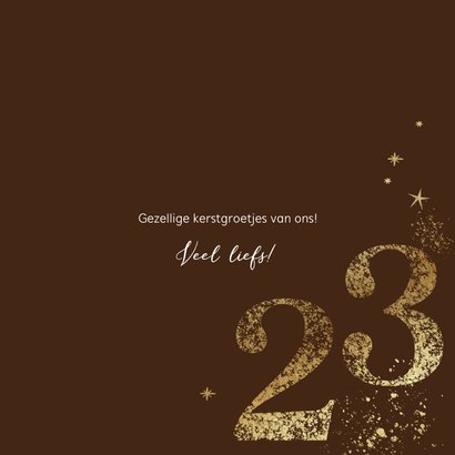 Kerstkaart abstracte vlekken hert goudlook ster spetters 3