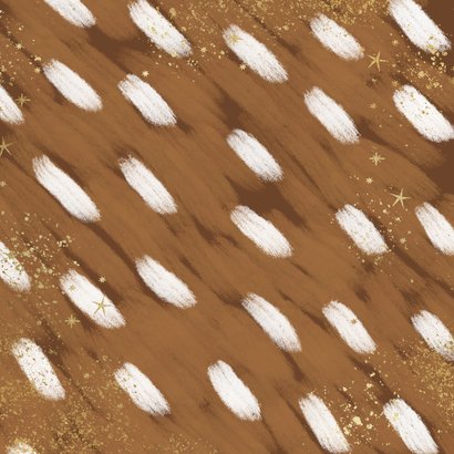 Kerstkaart abstracte vlekken hert goudlook ster spetters Achterkant