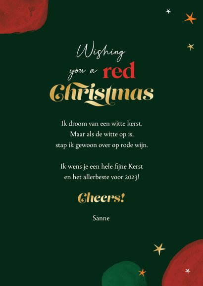 Kerstkaart all I want for Christmas is wine 3
