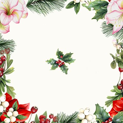 Kerstkaart amaryllissen Achterkant