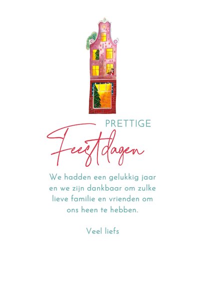 Kerstkaart Amsterdam in de sneeuw illustratie 3