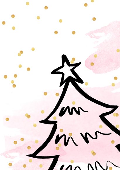 Kerstkaart aquarel confetti kerstboom 3