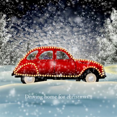 Kerstkaart auto in sneeuw 2020 RB 3