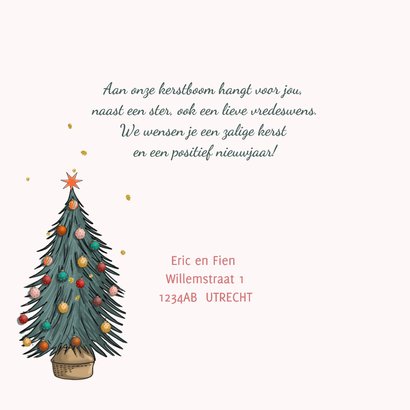 Kerstkaart auto wit met kerstboom 3