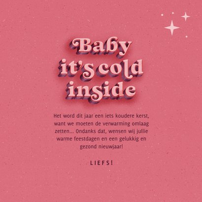 Kerstkaart baby it's cold inside vintage 3