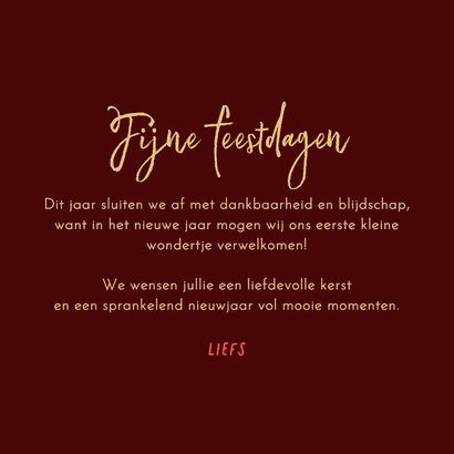 Kerstkaart baby op komst merry christmas kerstbal strikje 3