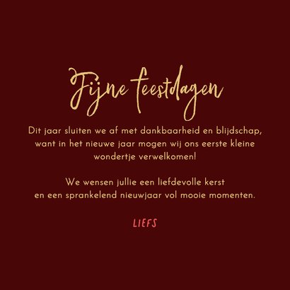 Kerstkaart baby op komst merry christmas kerstbal strikje 3