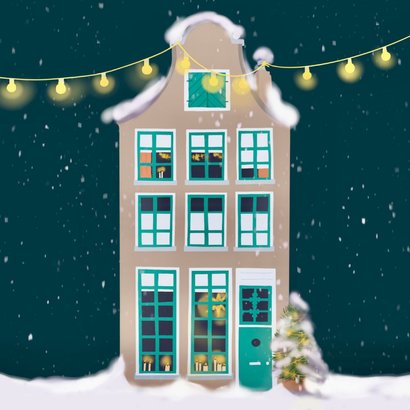 Kerstkaart bakfiets voor huis 2