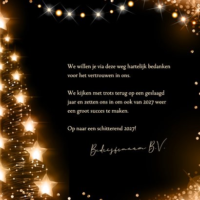 Kerstkaart bedrijf eigen logo lichtgevende kerstboom sterren 3