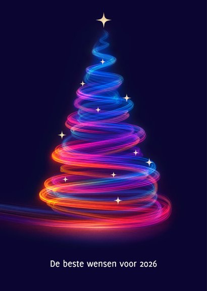 Kerstkaart bedrijf kerstboom met lichtjes 2