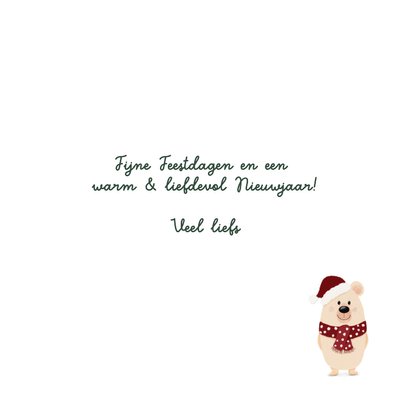 Kerstkaart beer met kerstmuts Ho Ho Ho 3