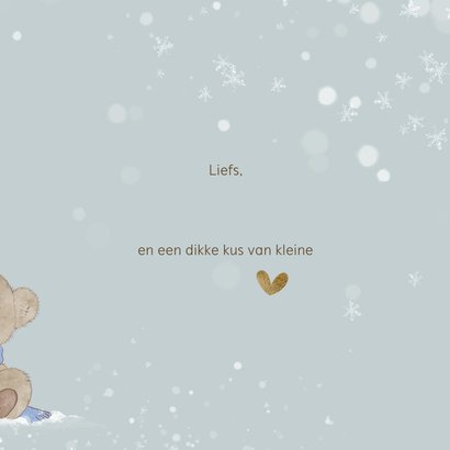 Kerstkaart beren in de sneeuw-baby's 1ste kerst 3