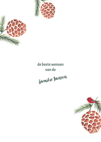 Kerstkaart besjes en dennenappels 2019 3