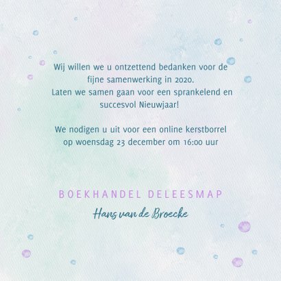 Kerstkaart blauw-groen-paars aquarel kerstbomen 3