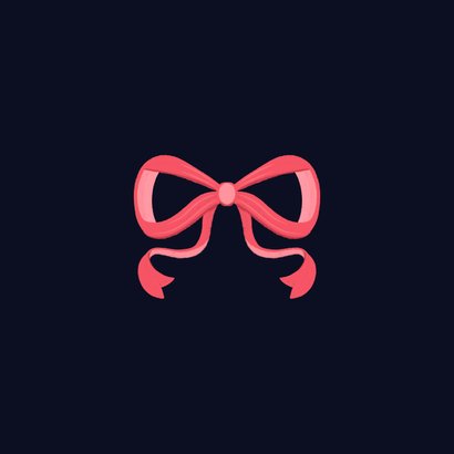 Kerstkaart blauw met patroon en strik Achterkant