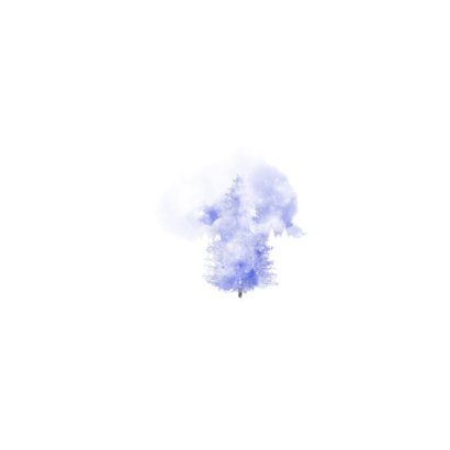 Kerstkaart blue forest winter Achterkant