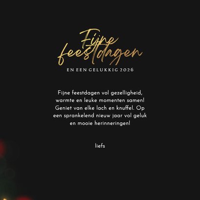 Kerstkaart Blurry kerstbom met lichtjes en ballen 3