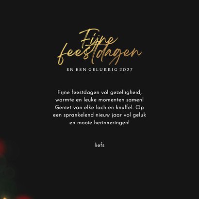 Kerstkaart Blurry kerstbom met lichtjes en ballen 3