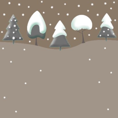 Kerstkaart - Bomen met kerst 2