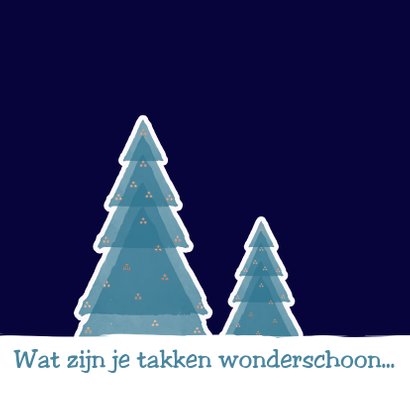 Kerstkaart Boompjes in sneeuw 2