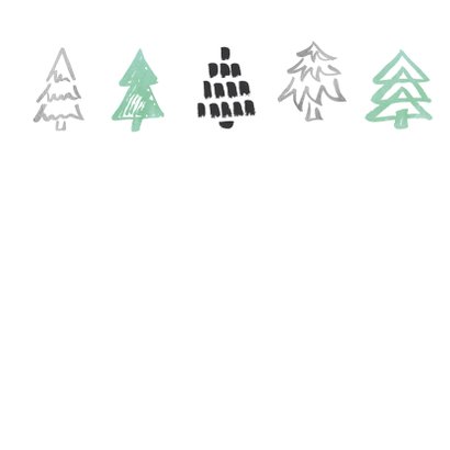 Kerstkaart boompjes op krijtbord 2