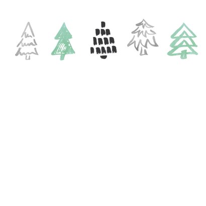 Kerstkaart boompjes op krijtbord 2