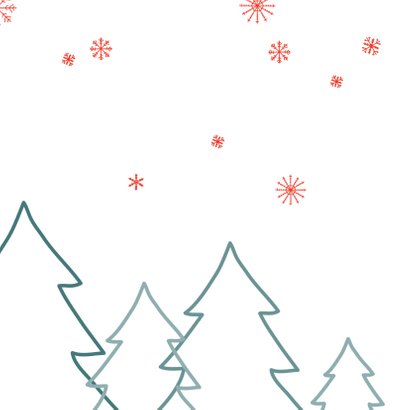 Kerstkaart bos blauw 2