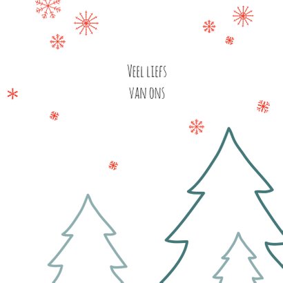 Kerstkaart bos blauw 3