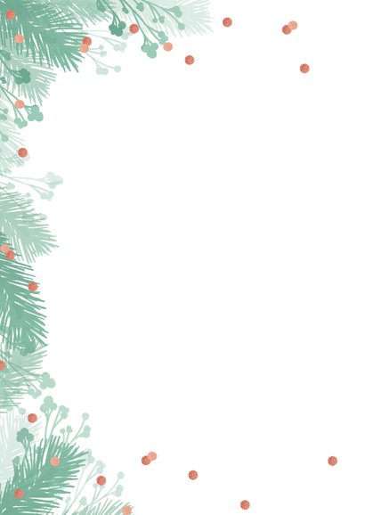 Kerstkaart botanical confetti 2