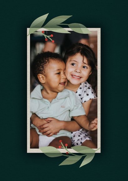 Kerstkaart botanisch fotokader met schaduw 2