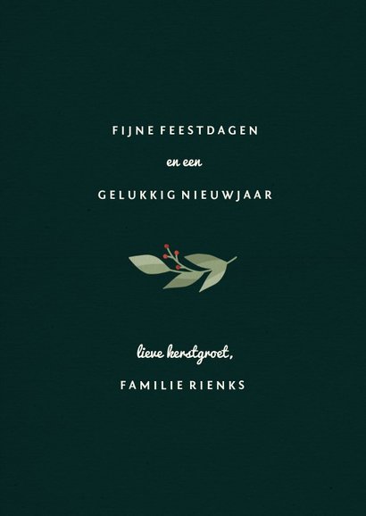 Kerstkaart botanisch fotokader met schaduw 3