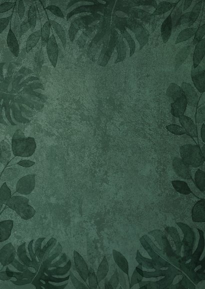 Kerstkaart botanisch groen goud lampjes foto jungle Achterkant