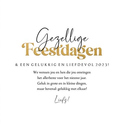 Kerstkaart botanisch kersttakken goud sneeuw 3