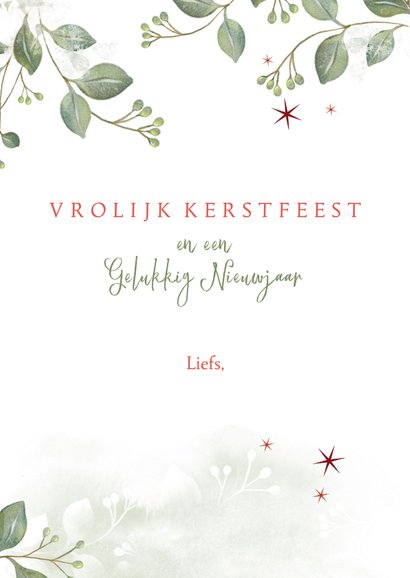 Kerstkaart botanisch met foto 3