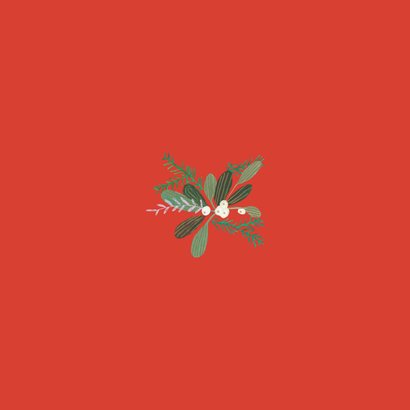 Kerstkaart botanische illustratie merry Christmas Achterkant