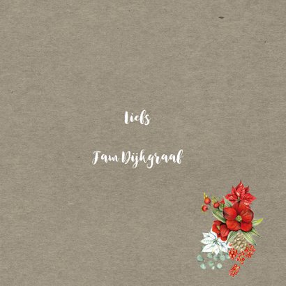 Kerstkaart botanische kerstbloemen 3