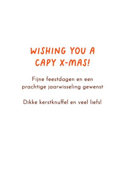 Kerstkaart capybara wishing you a capy X-mas 3