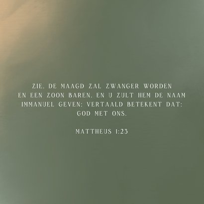 Kerstkaart christelijk Emmanuel God met ons groen 2