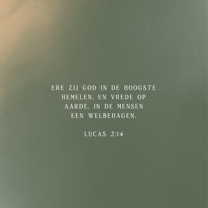 Kerstkaart christelijk groen ere zij god minimalistisch 2