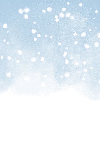 Kerstkaart christelijk Holy Night met waterverf en sneeuw 2