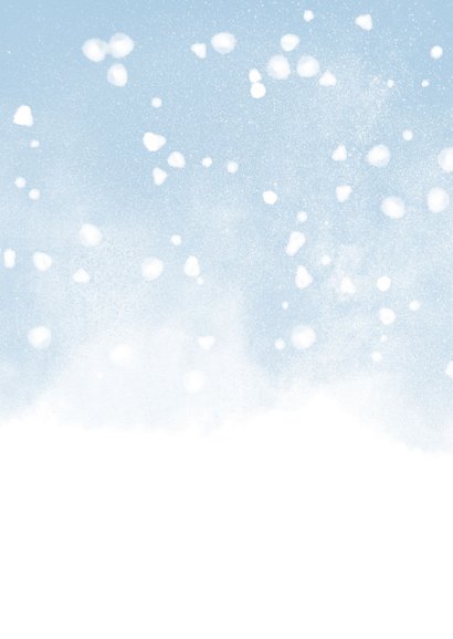Kerstkaart christelijk Holy Night met waterverf en sneeuw Achterkant