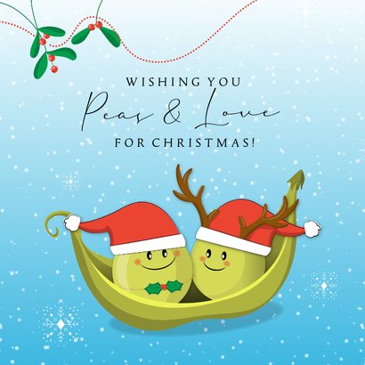 Kerstkaart christmas greetings funny sweet peas & love  2