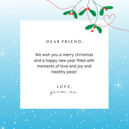 Kerstkaart christmas greetings funny sweet peas & love 3