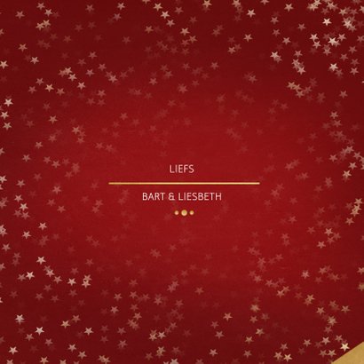 Kerstkaart Christmas rood met foto en goud 3