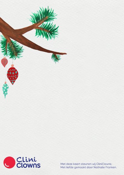 Kerstkaart CliniClowns luiaard 2