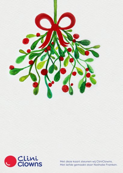 Kerstkaart CliniClowns mistletoe 2