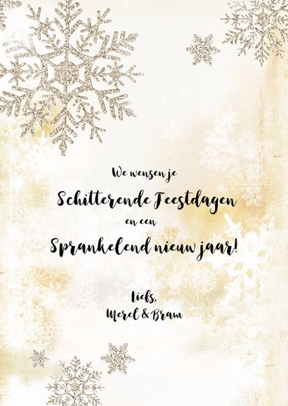 Kerstkaart collage scrapbook staand goudtinten 3