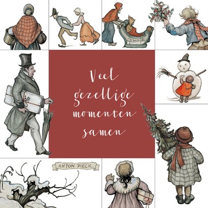 Kerstkaart collage van Anton Pieck illustraties 2