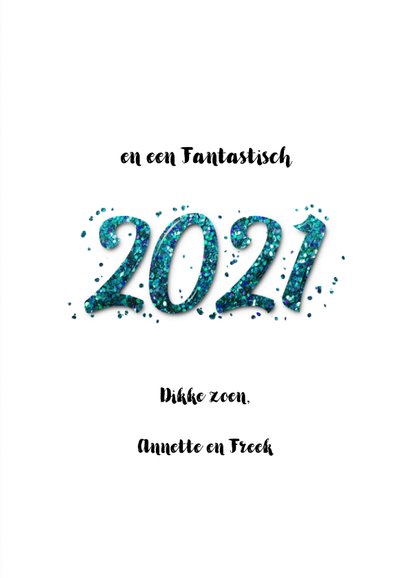 Kerstkaart confetti blauw kerst 3