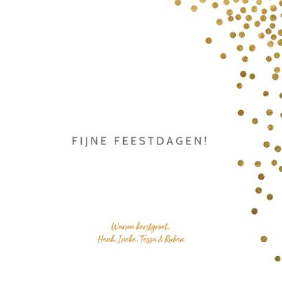 Originele kerstkaart confetti goud wit 3